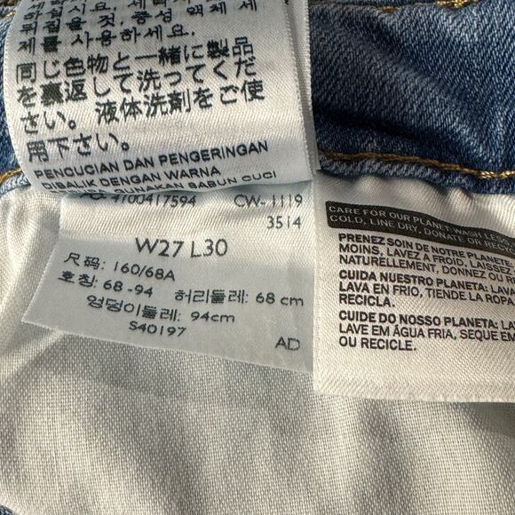 Levi’s 721 SZ 27 High-Rise Skinny Jeans Plaid Stretch Zip-Fly Pockets Blue Women - Picture 9 of 12